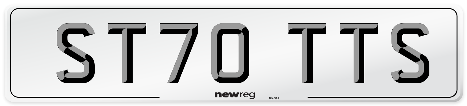 ST70 TTS Number Plate from New Reg